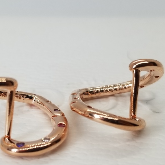 Pandora Bright Heart Hoop Earrings Rose 